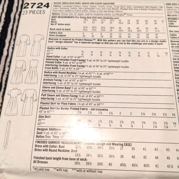 Simplicity 2724 Project Runway inspired size P5 12,14,16,18,20 - Picture 3 of 3